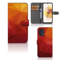 Book Case voor Motorola Moto G73 Polygon Red - thumbnail