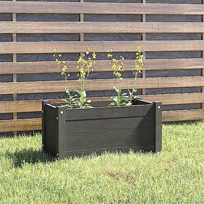 VidaXL Plantenbak 60x31x31 cm massief grenenhout grijs