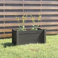 VidaXL Plantenbak 60x31x31 cm massief grenenhout grijs - thumbnail