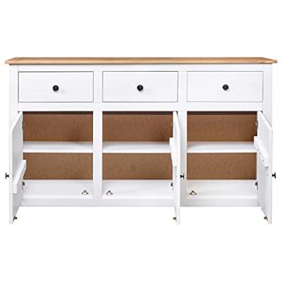 Dressoir Panama Range 135x40x80 cm massief grenenhout wit