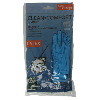 CLEAN-COMFORT Huishoudhandschoen blauw maat XL 1 Paar CLEAN-COMFORT Huishoudhandschoen blauw maat XL 1 Paar