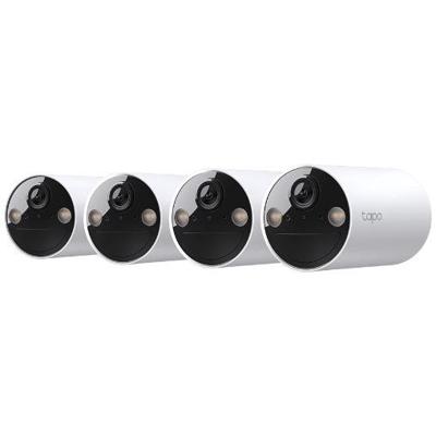 Tapo C410 Draadloze camera voor binnen en buiten, 2K 3 MP, batterijduur tot 180 dagen na één keer opladen, nachtzicht in kleur, alarm met bewegingsdetectie, IP65, 4 stuks