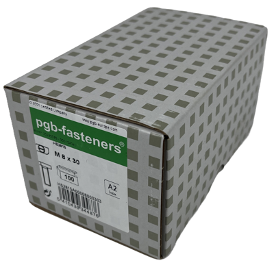 pgb-Europe PGB-FASTENERS | Hamerkopbout 28/15 M8x30 A2 - HS2815A00008000303