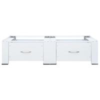 VidaXL Dubbele wasmachine sokkel met lades wit - thumbnail