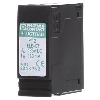 Phoenix Contact 2838733 PT 2-TELE-ST Insteekbare overspanningsafleider Set van 10 stuks Overspanningsbeveiliging voor: Verdeelkast 10 kA 10 stuk(s) - thumbnail