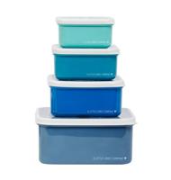 A Little Lovely Company eetset Panda junior polyetheen blauw 4 delig - thumbnail