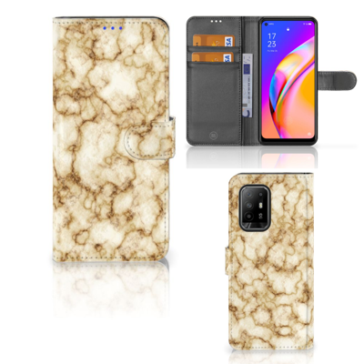 OPPO Reno5 Z | A94 5G | Bookcase | Marmer Goud