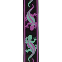 D&apos;Addario Auto Lock Woven Nylon Guitar Strap Green / Purple Lizards gitaarband - thumbnail