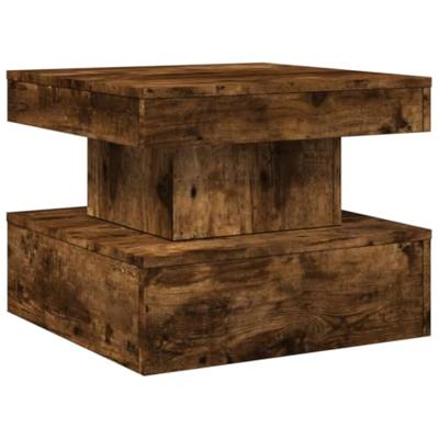 Salontafel met metalen poten 50x50x40 cm gerookt eikenkleurig