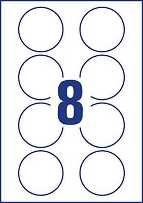Avery-Zweckform J4881-20 Naamplaatje Kennzeichnungsetiketten (b x h) 65 mm x 65 mm 160 stuk(s)