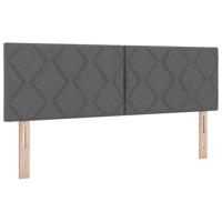 Boxspring Bed met Matras & LED Donkergrijs 140x190 cm Stof - thumbnail
