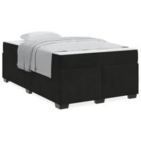 Bedframe met matras met matras Zwart 120 x 190 cm Fluweel - thumbnail