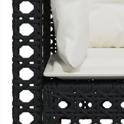 Tuinhoekbanken met kussens 2 st poly rattan zwart