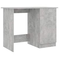 Bureau 100x50x76 cm bewerkt hout betongrijs - thumbnail