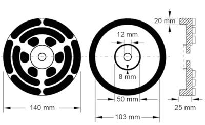 KS Tools 160.0496 Rubberen schijf (Ø x h) 140 mm x 25 mm