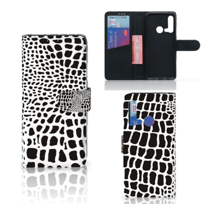 Huawei P20 Lite (2019) Telefoonhoesje met Pasjes Slangenprint