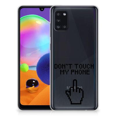 Samsung Galaxy A31 Silicone-hoesje Finger Don't Touch My Phone