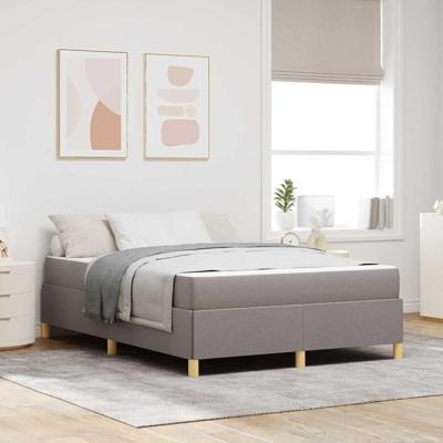 Boxspring bed met matras Taupe en Wit 140 x 190 cm Stof
