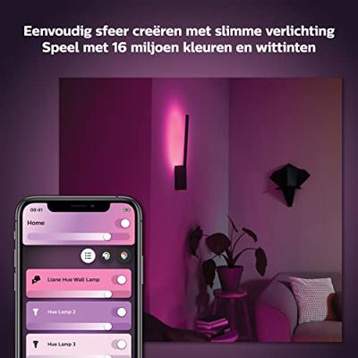 Philips Wandlamp BacklightHue Liane - White and Color zwart - 929003053101