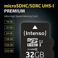 Micro SD geheugenkaart met adapter INTENSO 34234 UHS-I XC Premium Inhoud 64 GB - thumbnail