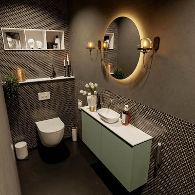 MONDIAZ FOWY toiletmeubel 100cm kleur army. Waskom positie midden kleur talc | talc. Zonder kraangat MONDIAZ FOWY toiletmeubel 100cm kleur army. Waskom positie midden kleur talc | talc. Zonder kraangat