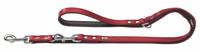 HUNTER BASIC verstelbare hondenriem voor honden, gecoat splitleer, kunstleer, weerbestendig, 1,8/200 cm, rood - thumbnail