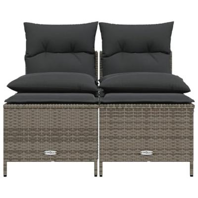 4-delige Loungeset met kussens poly rattan grijs 4-delige Loungeset met kussens poly rattan grijs