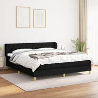 Boxspring met matras stof zwart 160x200 cm - thumbnail