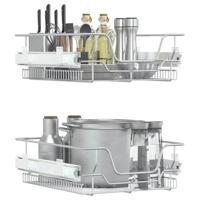 VidaXL Draadmanden uittrekbaar 2 st 45 cm zilverkleurig - thumbnail