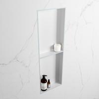 MONDIAZ EASY Nis 149,5x29,5cm in solid surface kleur Clay | Talc. 2 vakken geschikt voor in- of opbouw - thumbnail