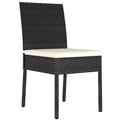 Tuinstoelen 2 st poly rattan zwart