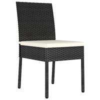 Tuinstoelen 2 st poly rattan zwart - thumbnail