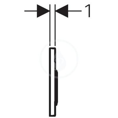 Geberit Omega 20 bedieningspaneel glans zwart/chroom/zwart voor Geberit Omega inbouwreservoir 12cm Geberit Omega 20 bedieningspaneel glans zwart/chroom/zwart voor Geberit Omega inbouwreservoir 12cm