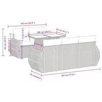 6-delige Loungeset met kussens poly rattan beige - thumbnail