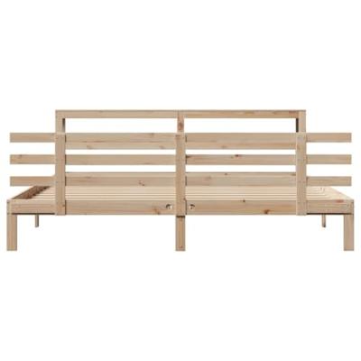Bedframe met hoofdbord massief grenenhout 200x200 cm