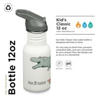 Klean Kanteen Kid Classic Narrow 355ml/12oz + Flip/Sportdop Drinkfles Dino Skate 355ml - thumbnail