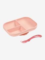 BEABA Siliconenlunch set 2-delig gecompartimenteerd - roze - thumbnail