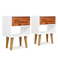 Nachtkastjes 2 st 40x30x57 cm massief acaciahout - thumbnail