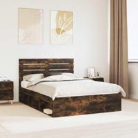 Bedframe Gerookt eiken 150 x 200 cm Massief grenenhout - thumbnail