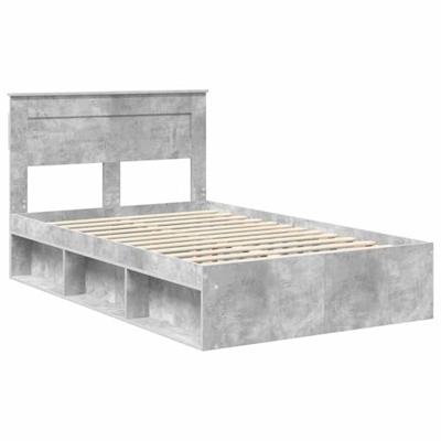 Bedframe Concerte Grijs 135 x 190 cm Massief grenenhout
