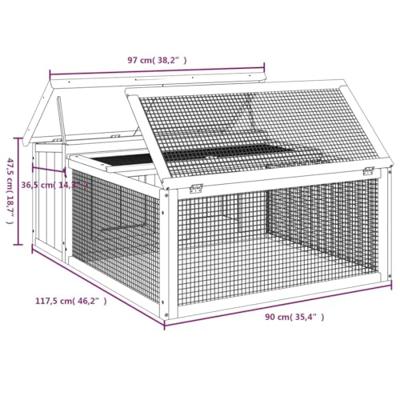 VidaXL Konijnenhok 117,5x97x47,5 cm massief grenenhout bruin VidaXL Konijnenhok 117,5x97x47,5 cm massief grenenhout bruin
