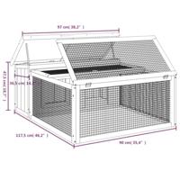 Konijnenhok 117,5x97x47,5 cm massief grenenhout bruin - thumbnail