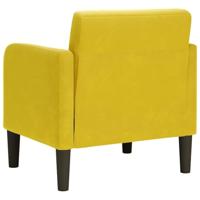Fauteuil met armleuningen 54 cm fluweel geel - thumbnail