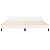 Bedframe met hoofdeinde zonder matras 200x200 cm wit - thumbnail