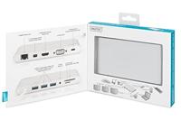 DIGITUS USB-C Docking Station - 11 poorten - 1x HDMI, 1x mDP, 1x VGA (4K@30Hz) - 3x USB 3.0 / USB 2.0, 1x USB Type-C - RJ45 LAN, jack audio, kaartlezer - Zilver - thumbnail