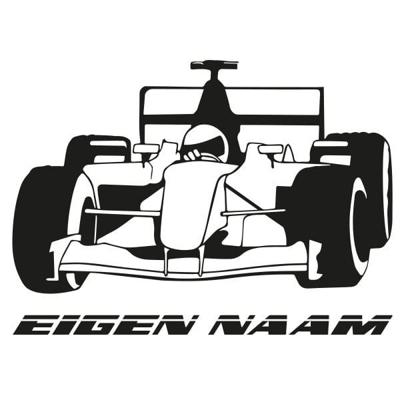 Formule 1 auto met eigen naam - Muursticker Formule 1 auto met eigen naam - Muursticker