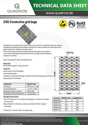 Quadrios ESD-zakje (l x b) 200 mm x 250 mm Geleidend ESD-codeletter C 10 stuk(s) Quadrios ESD-zakje (l x b) 200 mm x 250 mm Geleidend ESD-codeletter C 10 stuk(s)