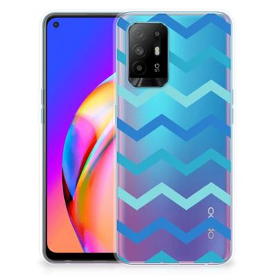 OPPO A94 5G | Reno5 Z | TPU bumper | Zigzag Blauw