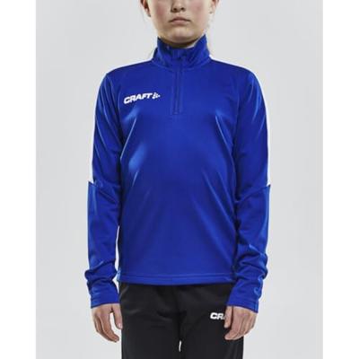 Craft 1905639 Progress Halfzip Tee LS JR - Club Cobolt/White - 134/140