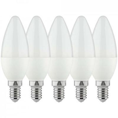 LongLife LED Lamp Kaars E14 - Mat - Warm wit licht - 4W vervangt 40W - Voordeelverpakking - 5 kaarslampen